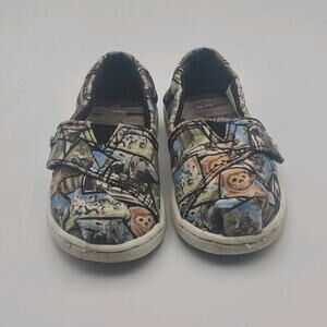 TOMS Star Wars Ewok Print Toddler Canvas Slip-on Multi-Color ~ Size 6